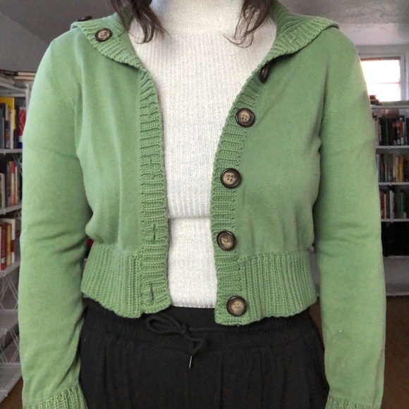 Mossimo Green Knit Cardigan - B42 - Picture 8 of 8
